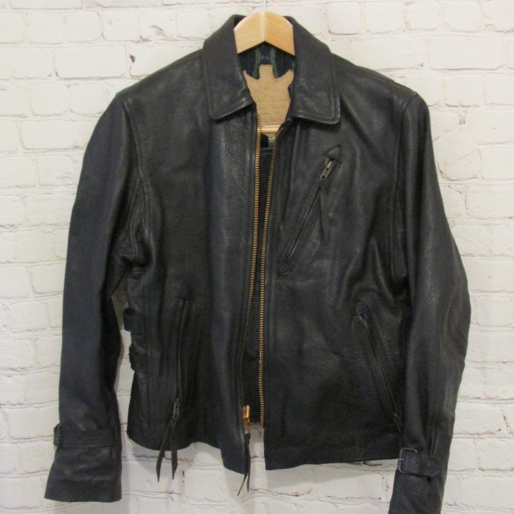 EUC Genuine Pebble Leather Ladies Moto Jacket